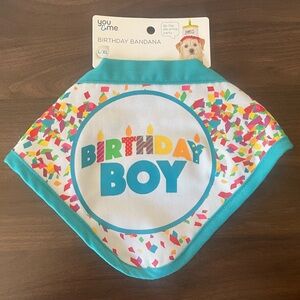 Happy Birthday Reversible Dog Multicolored Bandana - Large/X-Large